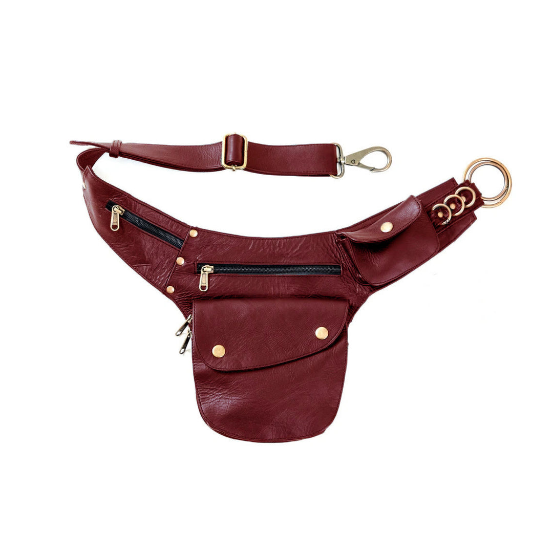 Bolso retro para teléfono, cartera, cinturón, para mujer, para viajes, senderismo - Rojo - image 8