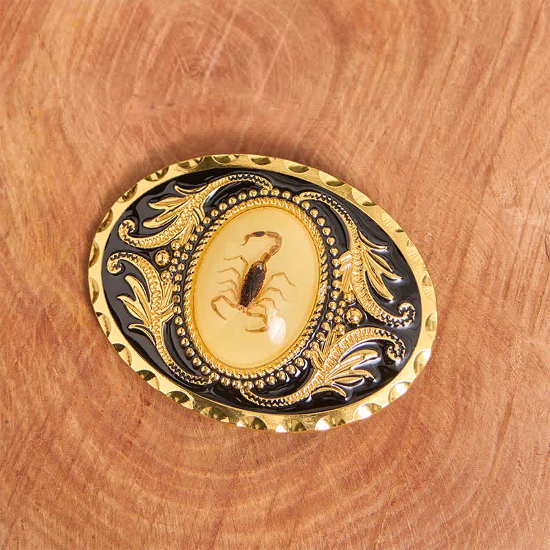 Cinturón de cuero con hebilla de escorpión decorativa dorada DIY - image 2