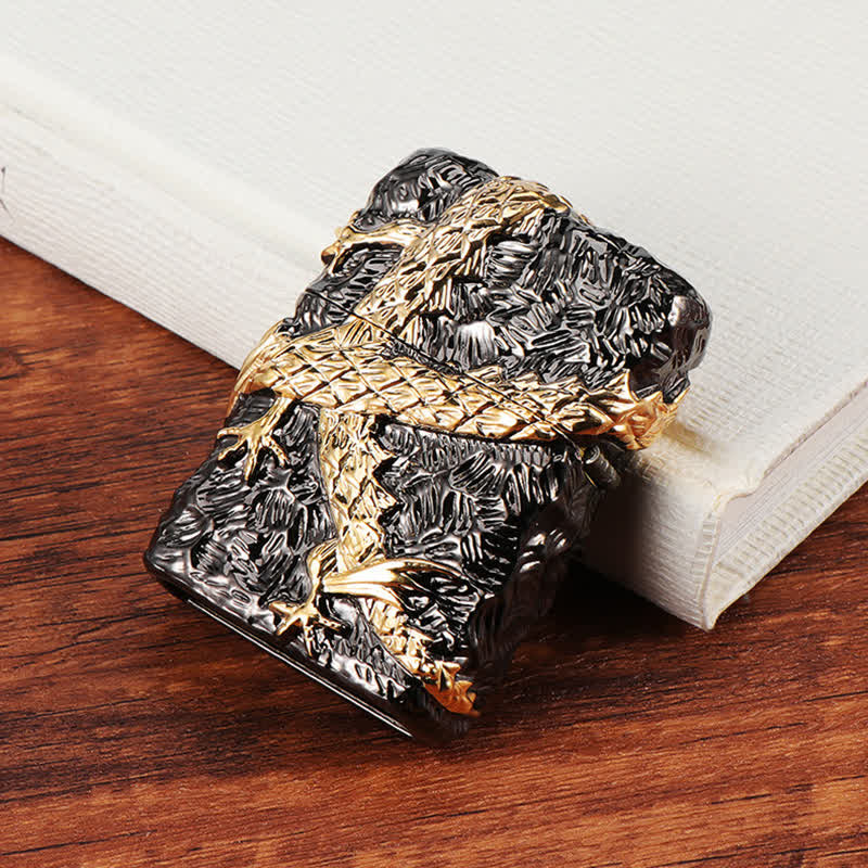 Encendedor de queroseno recargable Tonardo Gold & Black Dragon - image 8