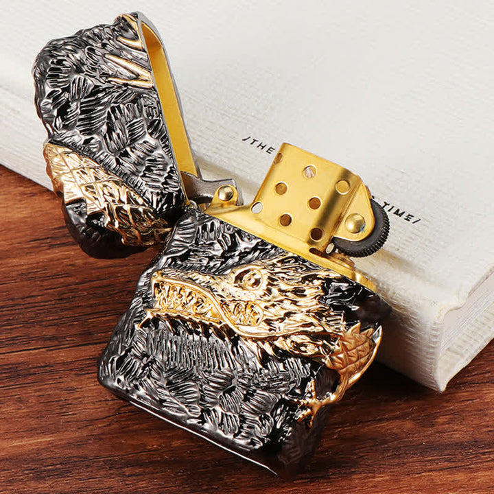 Encendedor de queroseno recargable Tonardo Gold & Black Dragon - image 10