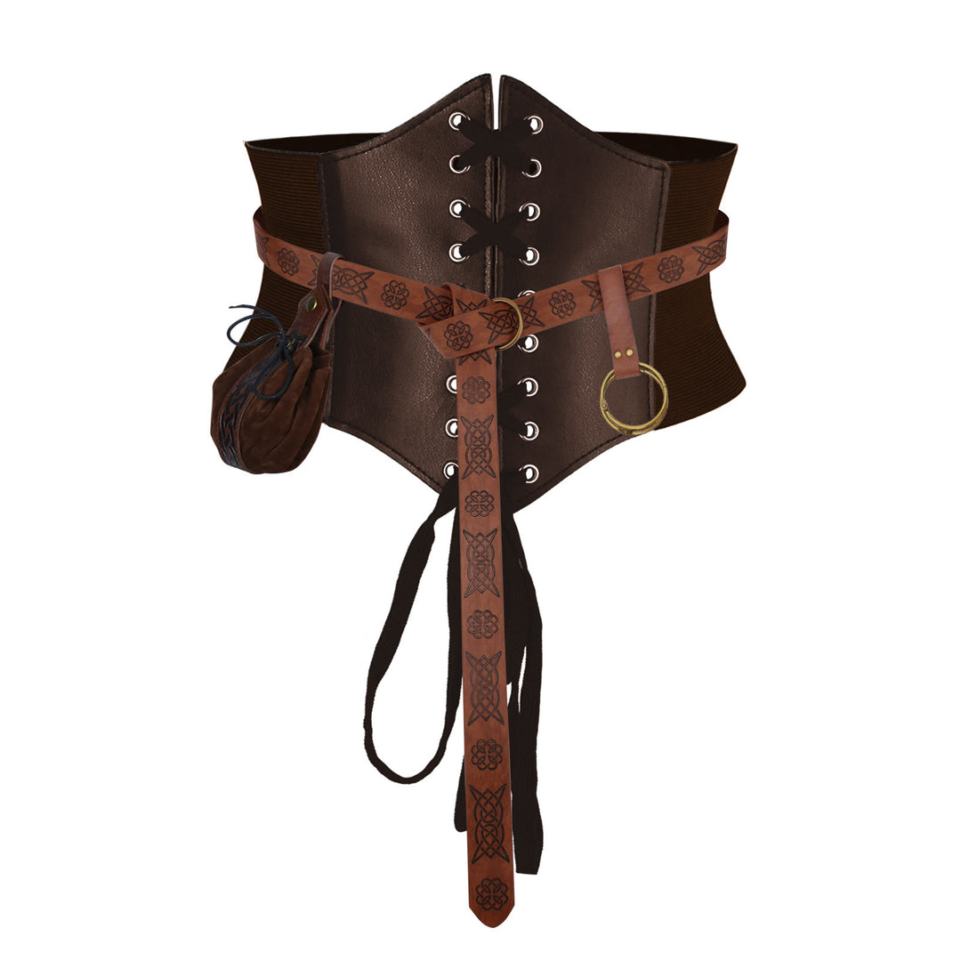 Cinturón vikingo con botella de alquimia para cosplay de Halloween (5 unidades) - 4 piezas - Marrón - XL (32,7 pulgadas/83 cm) - image 10
