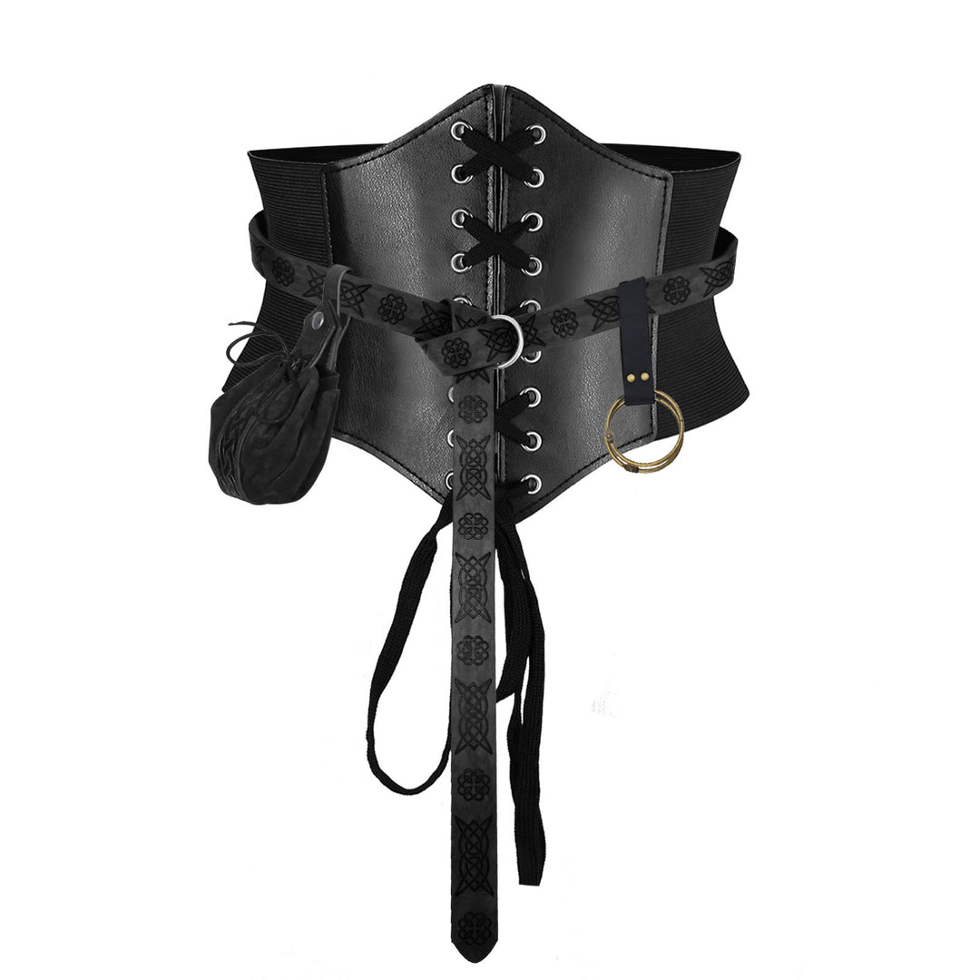 Cinturón vikingo con botella de alquimia para cosplay de Halloween (5 unidades) - 4 piezas - Negro - XL (32,7 pulgadas/83 cm) - image 11