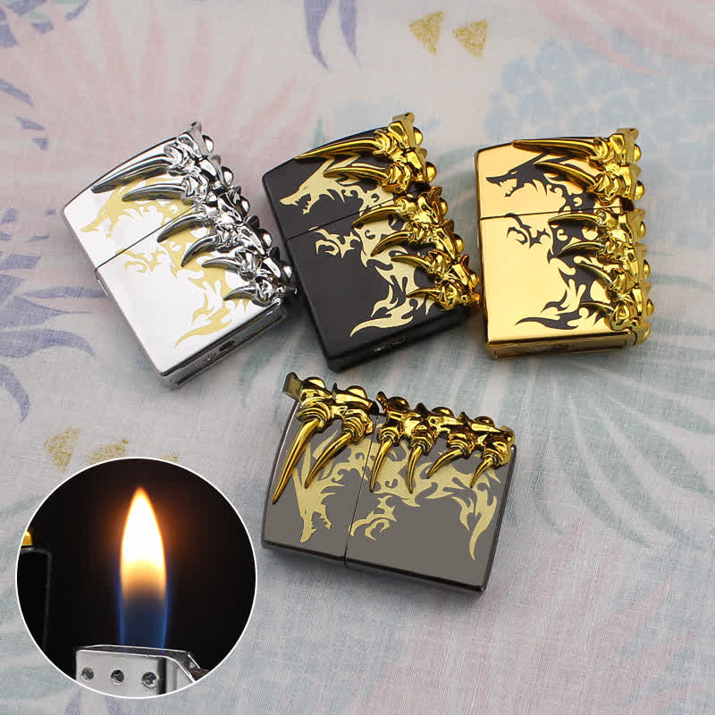 Encendedor de butano recargable con relieve estereoscópico de dragón - image 2