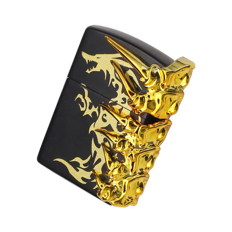 Encendedor de butano recargable con relieve estereoscópico de dragón - image 5