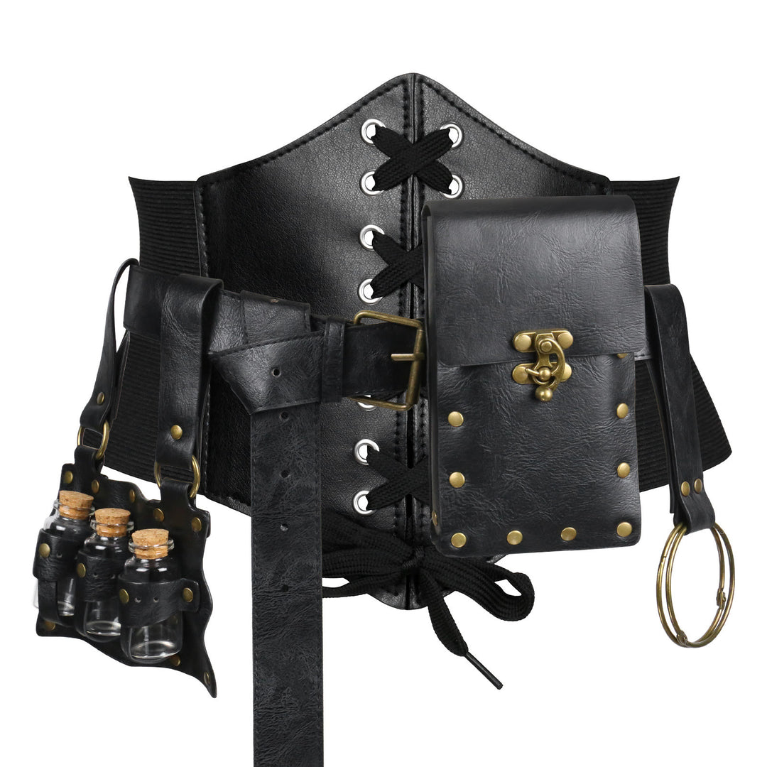 Conjunto de 5 cinturones vikingos para cosplay de Halloween para mujer - image 3