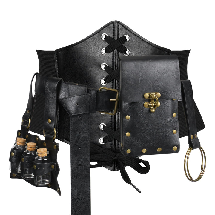 Conjunto de 5 cinturones vikingos para cosplay de Halloween para mujer - image 3