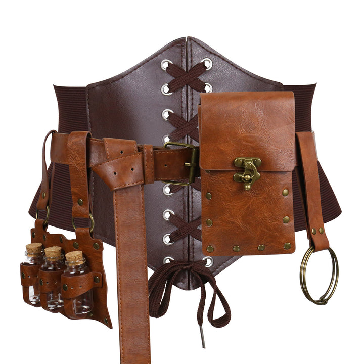 Conjunto de 5 cinturones vikingos para cosplay de Halloween para mujer - image 1
