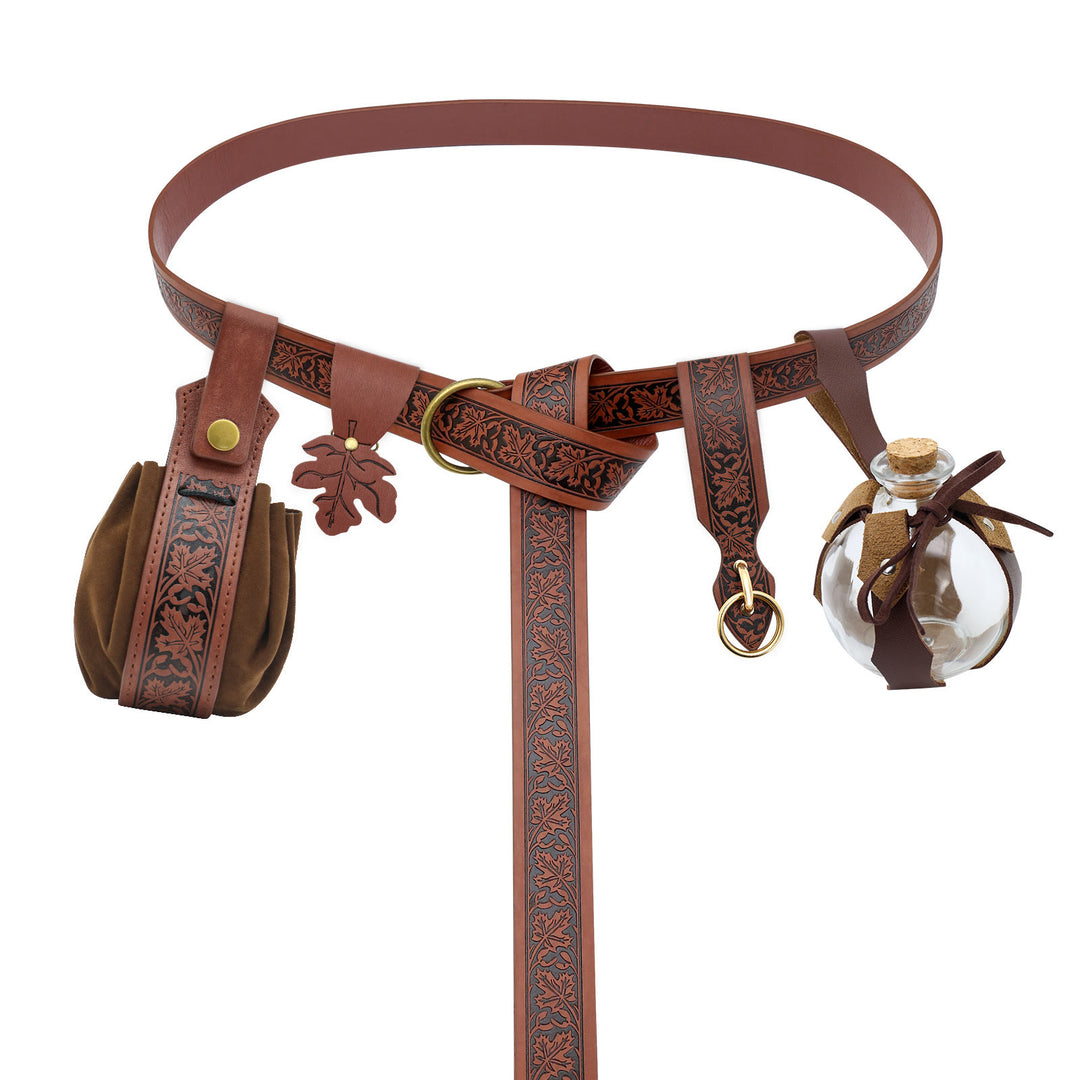 Cinturón vikingo con estampado de hoja de arce para disfraz de Halloween - 5 piezas - image 1