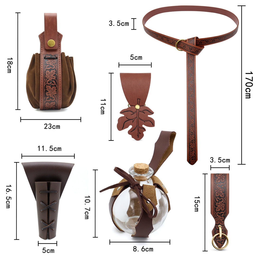 Cinturón vikingo con estampado de hoja de arce para disfraz de Halloween - image 8