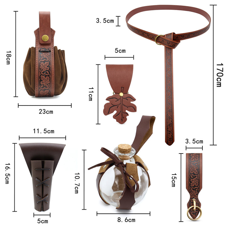 Cinturón vikingo con estampado de hoja de arce para disfraz de Halloween - image 8