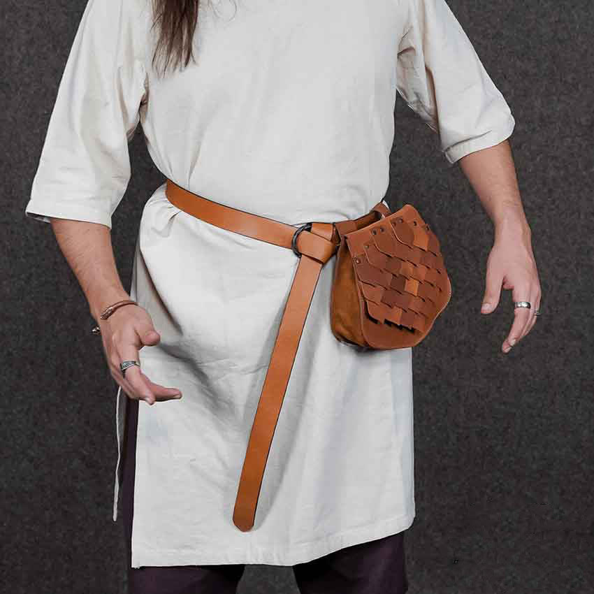 Riñonera vikinga de gran capacidad con diseño de escamas de pez de estilo medieval - image 2