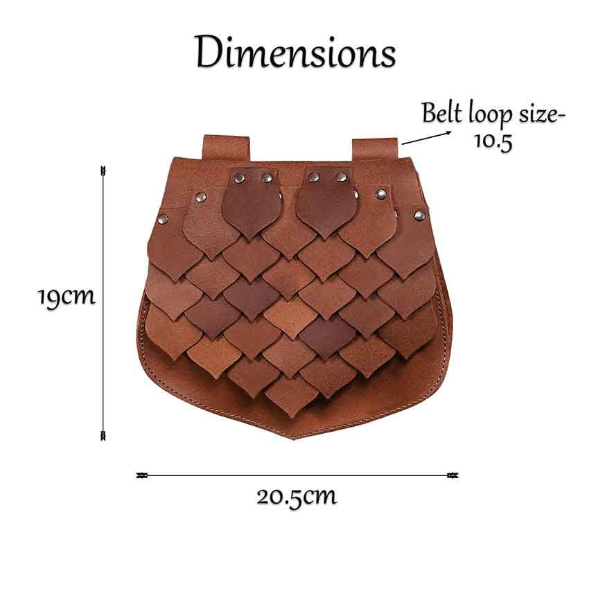 Riñonera vikinga de gran capacidad con diseño de escamas de pez de estilo medieval - image 6