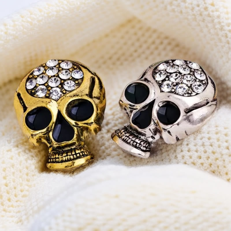 Broche de calavera exquisito con diamantes de imitación para Halloween - image 1