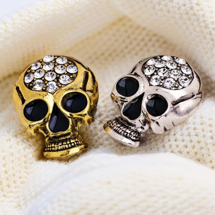 Broche de calavera exquisito con diamantes de imitación para Halloween - image 1