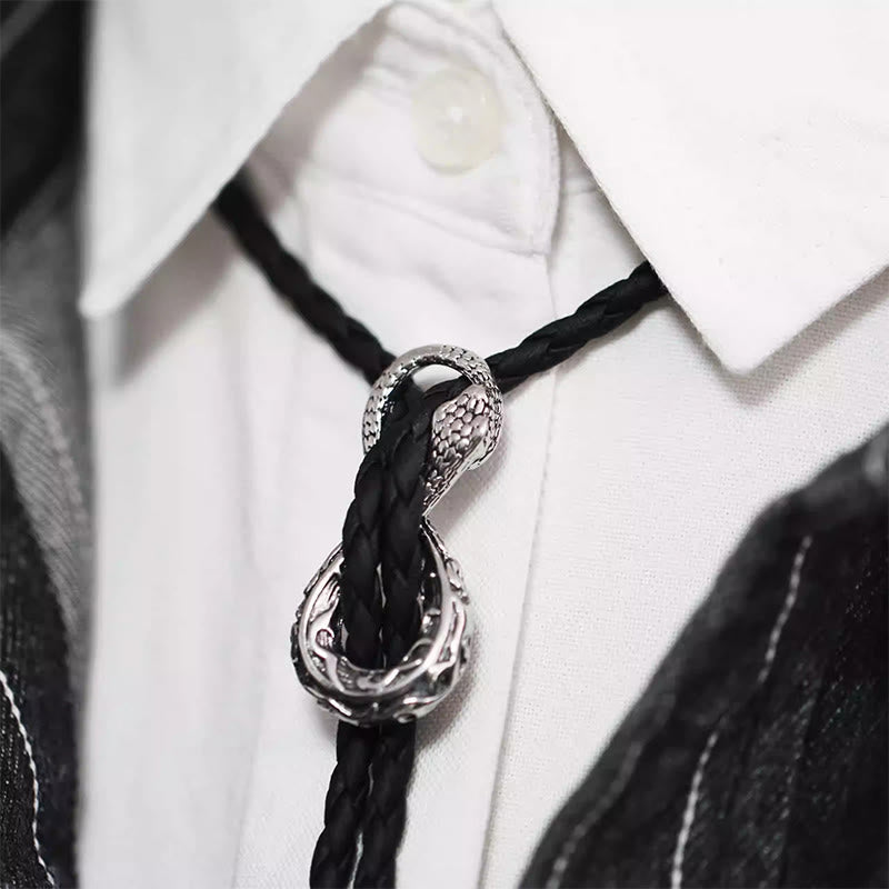 Corbata bolo vintage de serpiente plateada con espíritu, accesorios para parejas - Serpiente de plata - image 1