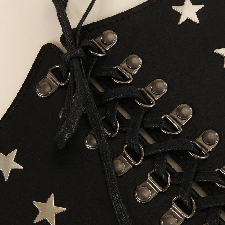 Cinturón de corsé con diseño de estrella para mujer, accesorio de cosplay retro negro - image 4