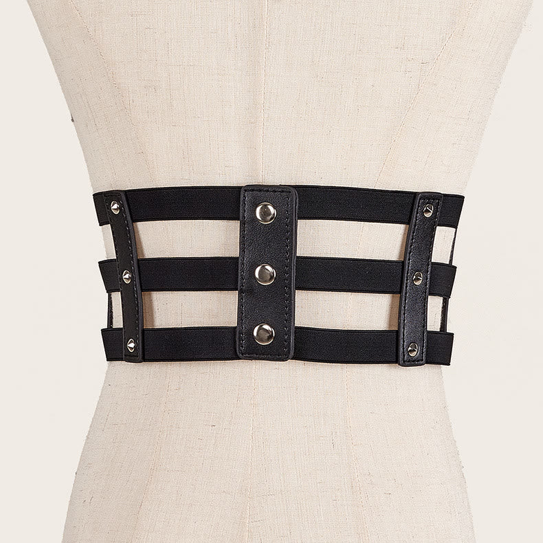 Cinturón de corsé para mujer estilo punk con hebilla creativa de tres filas - image 2