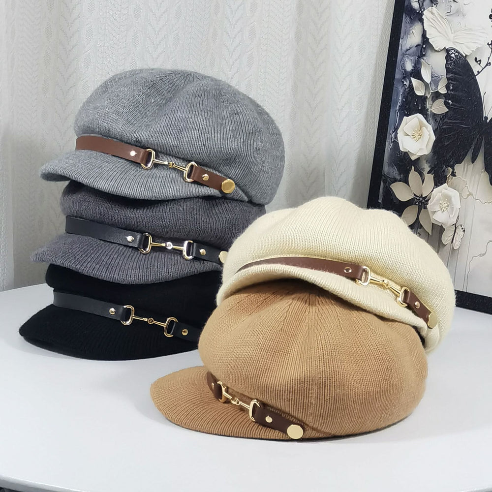 Boina de punto para mujer de estilo británico retro - image 1
