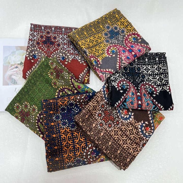 Bufanda de verano con estampado étnico de anacardos y protector solar para mujer - image 6