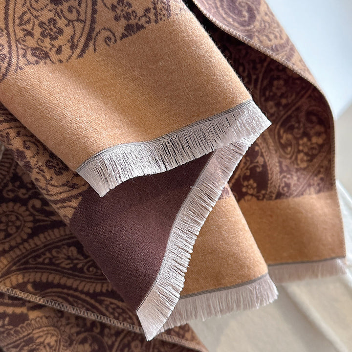 Bufanda cálida de invierno para mujer con estampado retro exótico de anacardos - image 2