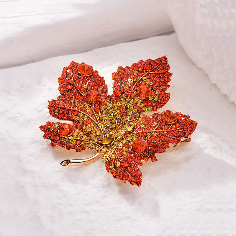 Exquisito broche de cristal con forma de hoja de arce - image 3