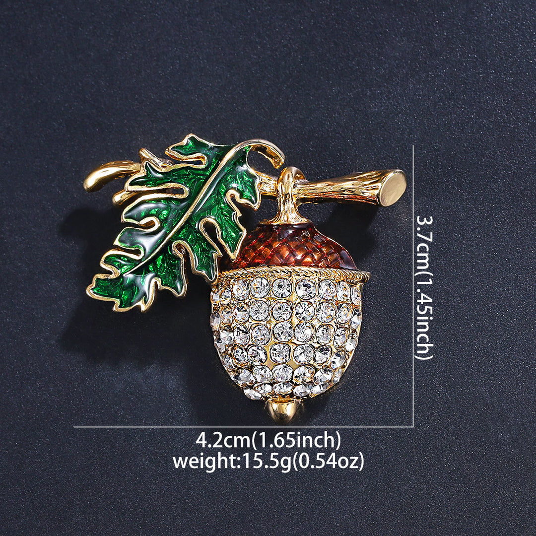 Exquisito broche de aleación de diamantes con forma de piña otoñal - image 2