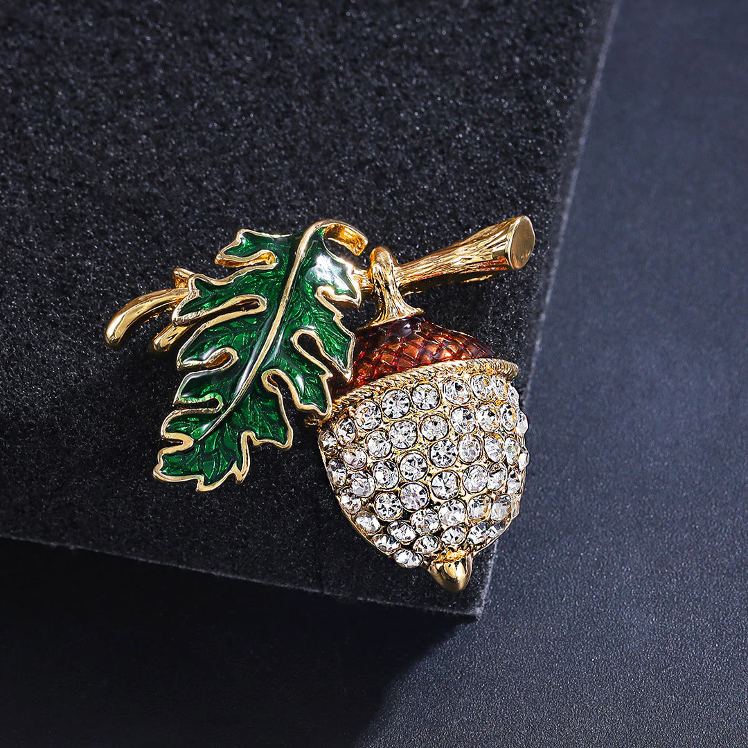 Exquisito broche de aleación de diamantes con forma de piña otoñal - Piña - image 0