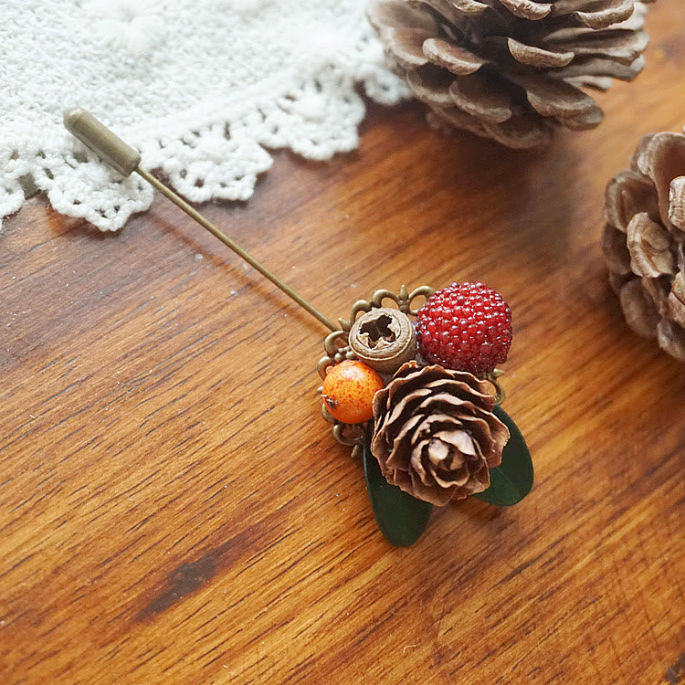 Broche de piña con simulación de bosque creativo hecho a mano - image 2
