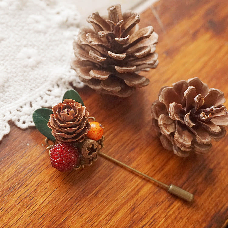 Broche de piña con simulación de bosque creativo hecho a mano - image 1