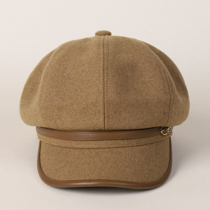 Boina de invierno de moda para mujer con hebilla de cinturón en el borde - image 2