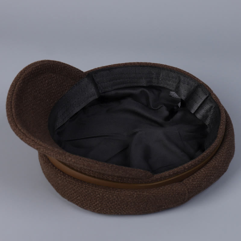 Boina de invierno con hebilla metálica y parte superior plana para mujer - image 4