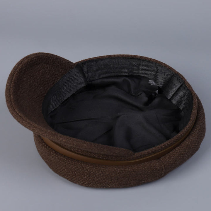Boina de invierno con hebilla metálica y parte superior plana para mujer - image 4