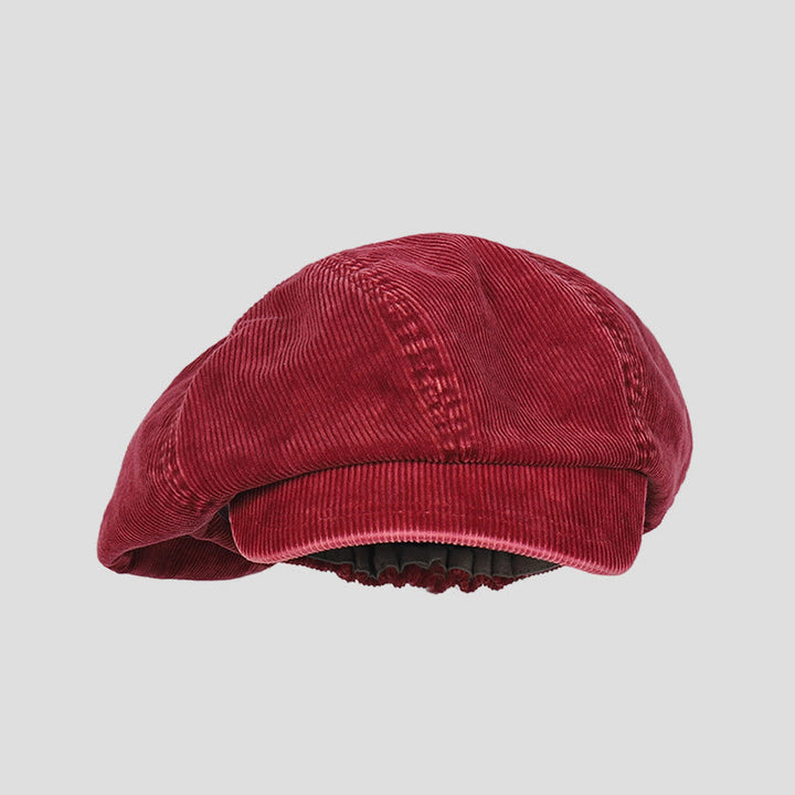 Boina de pana lavada con efecto desgastado unisex - Rojo - M (22"-22 7/8") - image 10