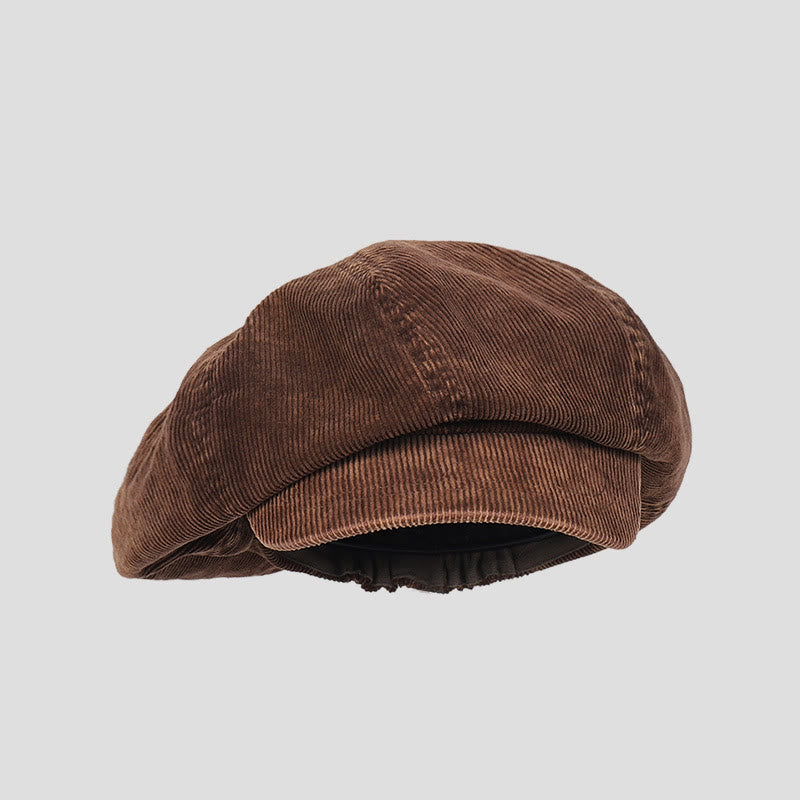 Boina de pana lavada con efecto desgastado unisex - Café - M (22"-22 7/8") - image 0