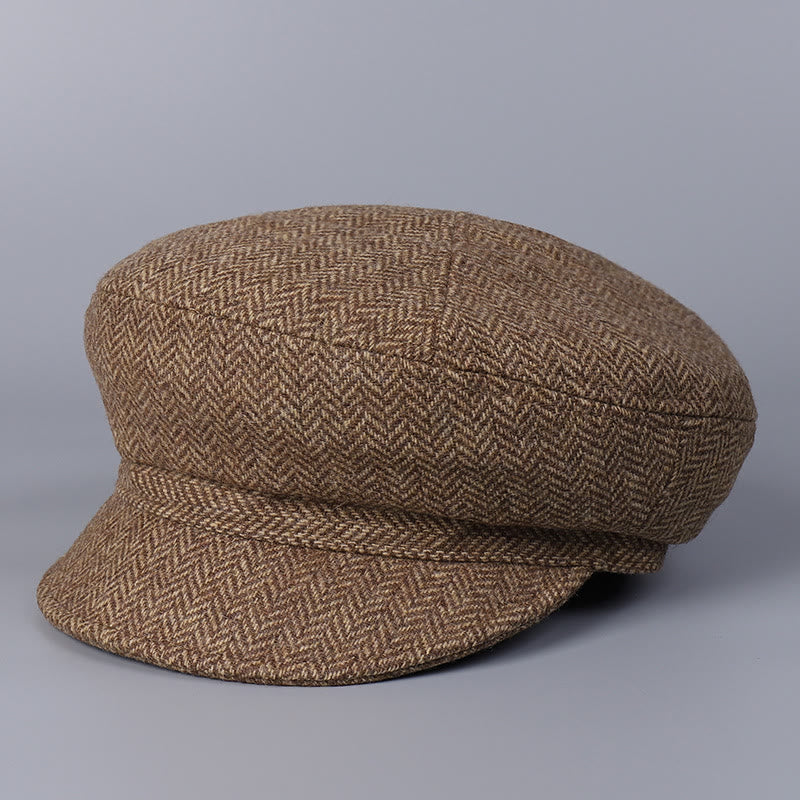 Boina clásica británica de lana de invierno para mujer - Caqui - M (22"-22 7/8") - image 11