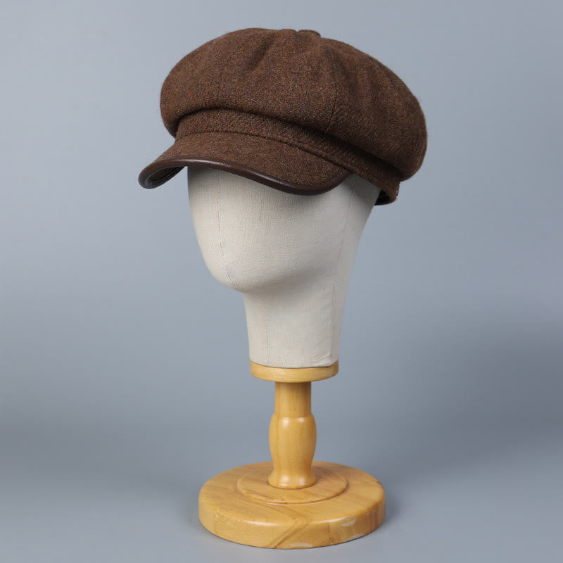 Boina de invierno para mujer, moderna y sencilla, con borde cubierto - image 1