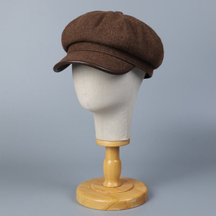 Boina de invierno para mujer, moderna y sencilla, con borde cubierto - image 1