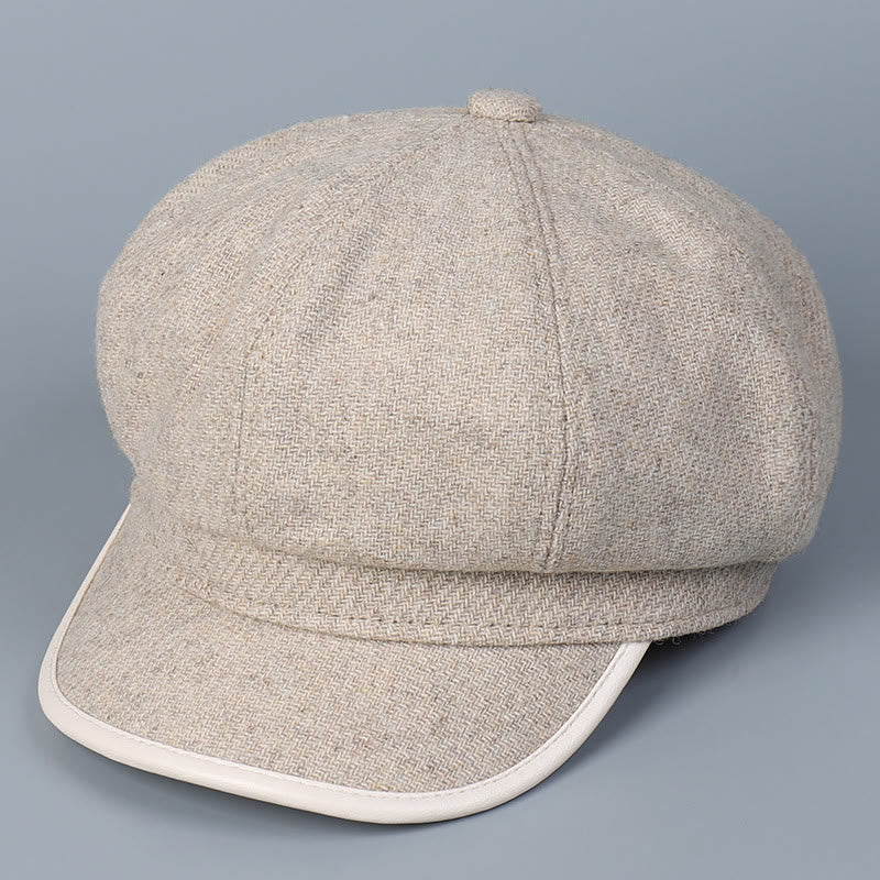 Boina de invierno para mujer, moderna y sencilla, con borde cubierto - Beige - M (22"-22 7/8") - image 10