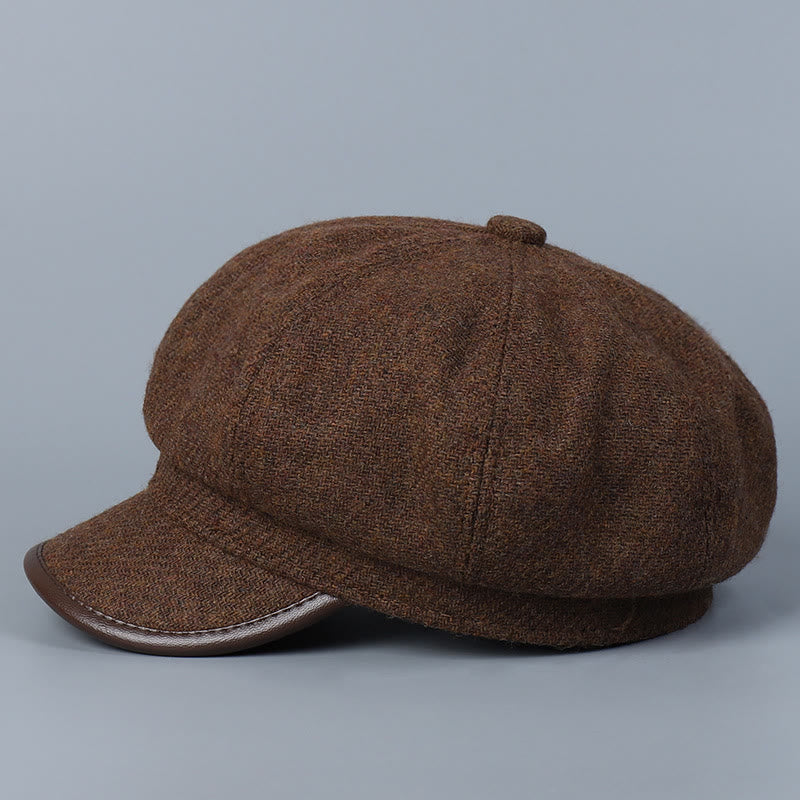 Boina de invierno para mujer, moderna y sencilla, con borde cubierto - image 3