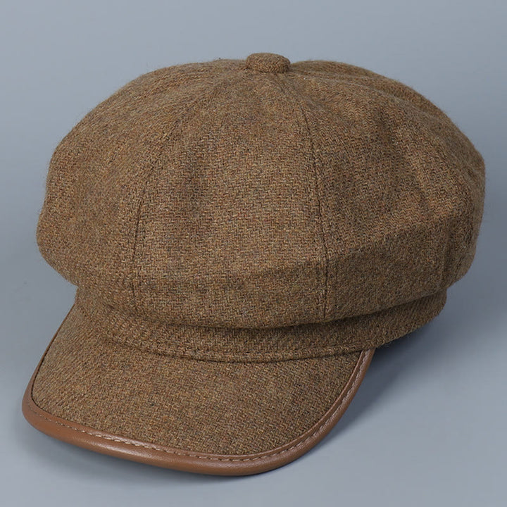Boina de invierno para mujer, moderna y sencilla, con borde cubierto - Camello - M (22"-22 7/8") - image 9