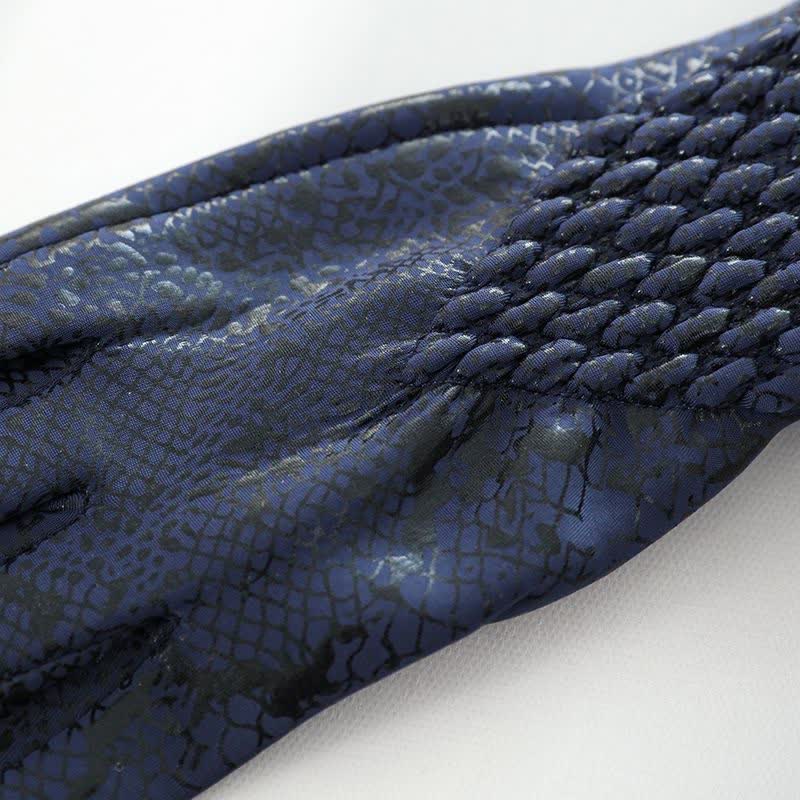 Guantes de terciopelo suave con estampado de pitón brillante para mujer - image 5