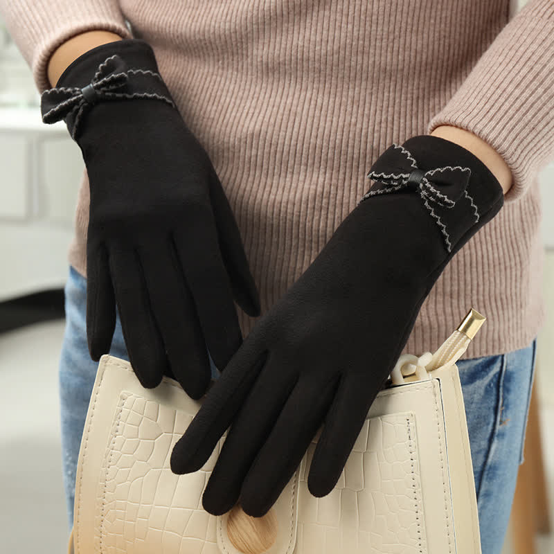 Guantes con lazo y dedos completos para mujer - image 9