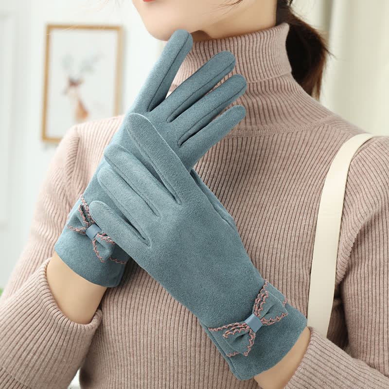 Guantes con lazo y dedos completos para mujer - Lago Azul - image 10