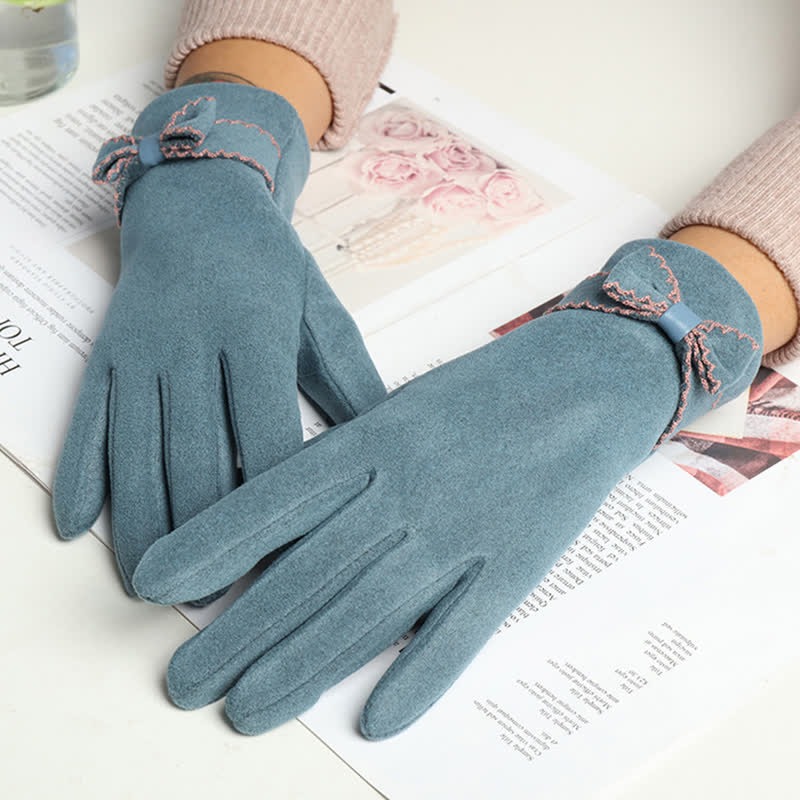 Guantes con lazo y dedos completos para mujer - image 11