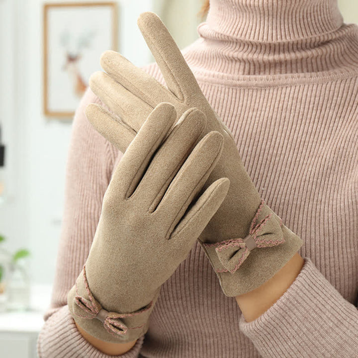 Guantes con lazo y dedos completos para mujer - image 5