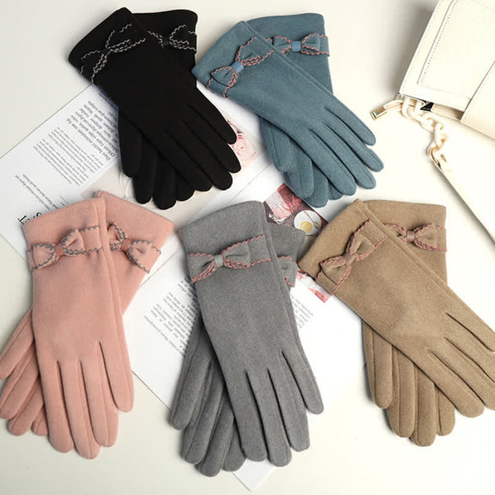 Guantes con lazo y dedos completos para mujer - image 7