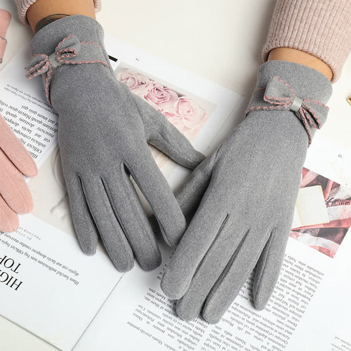 Guantes con lazo y dedos completos para mujer - image 14