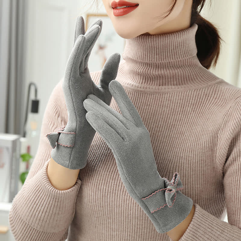 Guantes con lazo y dedos completos para mujer - image 15