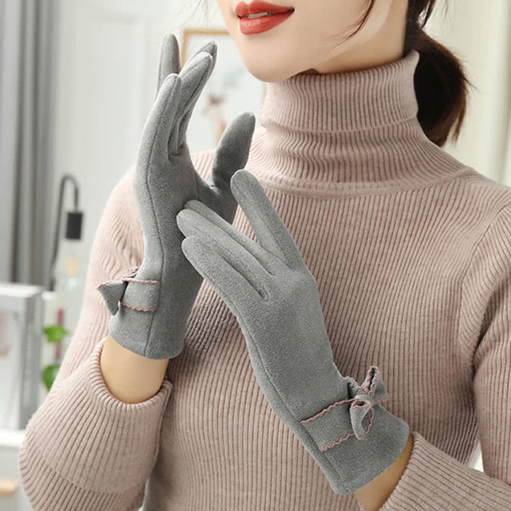 Guantes con lazo y dedos completos para mujer - image 15