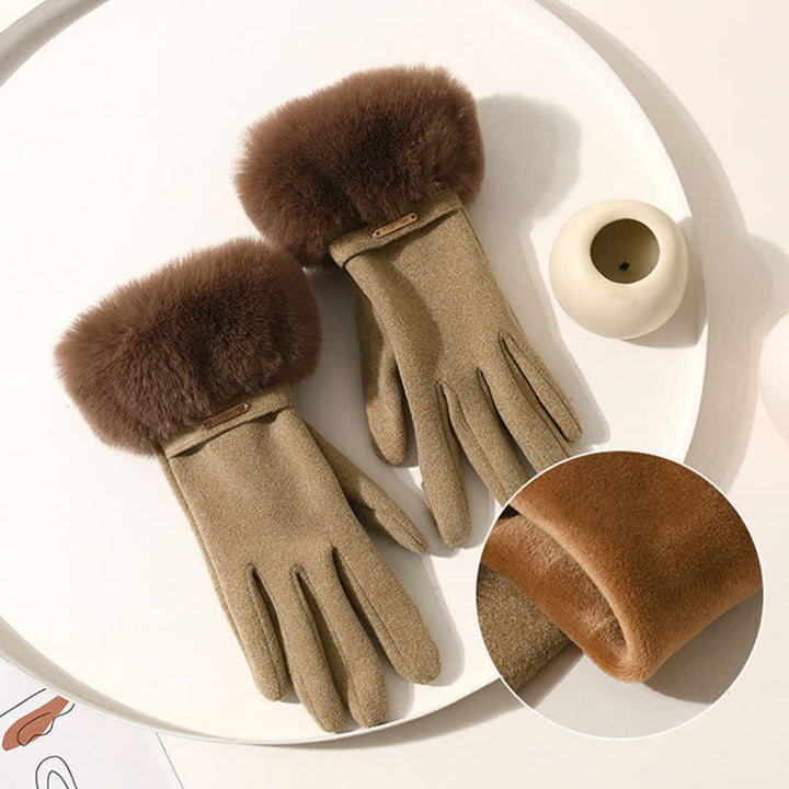 Guantes de felpa mullidos y cálidos para pantalla táctil para mujer - image 3